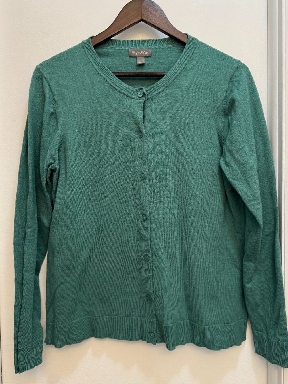 Style & Co. Women's Crewneck Button-Down Cardigan Sweater